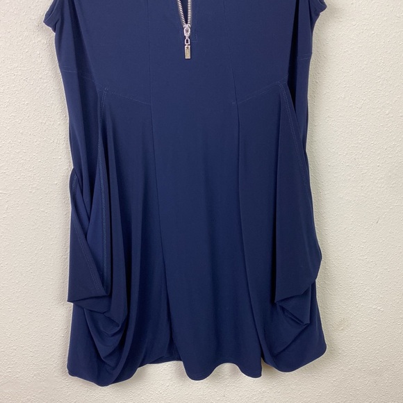 Joseph Ribkoff | Navy Collared Tunic Top  16 - Picture 5 of 10